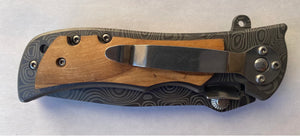 Olive Wood Damascene Style Knife *Preorder